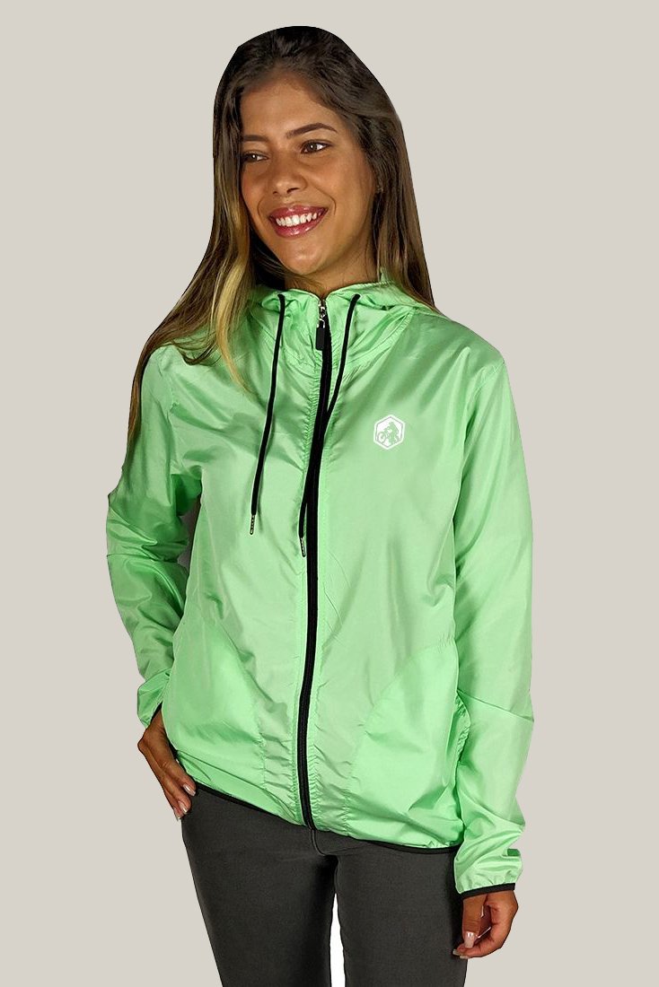 Jaqueta Corta Vento Feminino Verde Claro Mountain Bike WSS