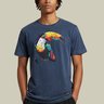 camiseta estonada masculina toucan delight azul