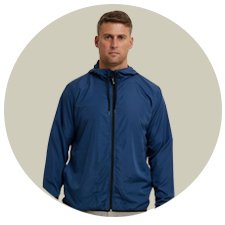 corta ventos masculino wss com capuz classic em cores cinza azul