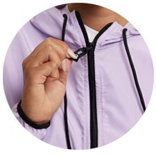 Detalhe do tecido da Jaqueta Corta Vento Lil&aacute;s WSS repelente a &aacute;gua