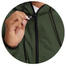 Jaqueta Corta Vento Verde Militar compacta e leve