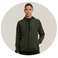 Jaqueta Corta Vento Feminino Verde Militar WSS Diamond