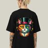camiseta oversized feminina algodao prime wss scarcat preto