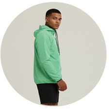 Detalhe Tecido Corta Vento Masculino Verde Claro Classic Repelente