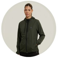 jaqueta corta vento feminino wss brasil basic verde