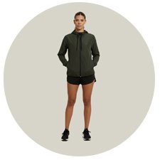 Jaqueta Corta Vento Personalizado Feminino Verde Militar WSS Frente