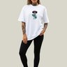camiseta oversized feminina algodao prime wss skull skate branco