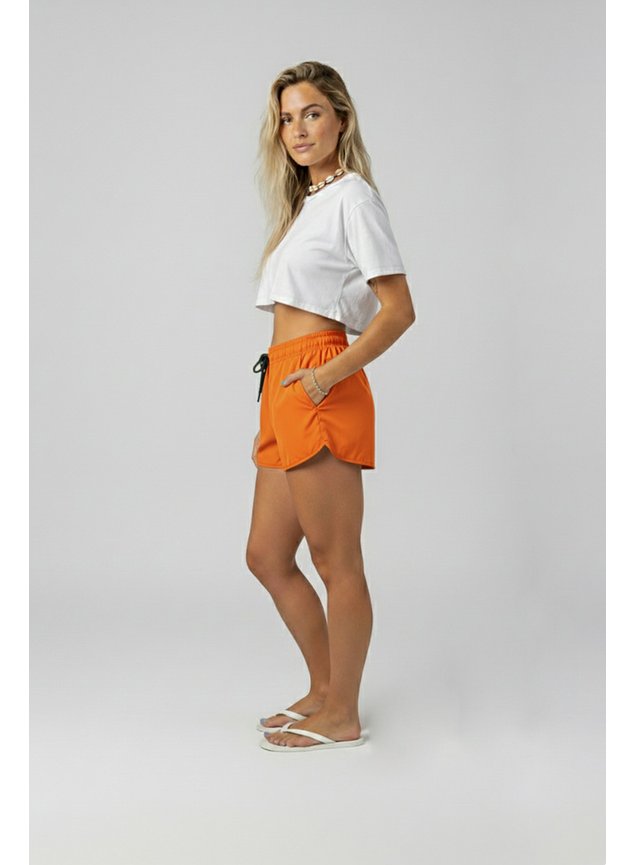 shorts elastano feminino laranja3