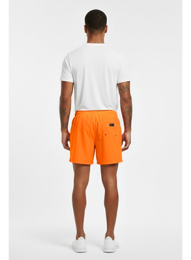 bermuda shorts masculino corrida elastano wss run minimalist laranja
