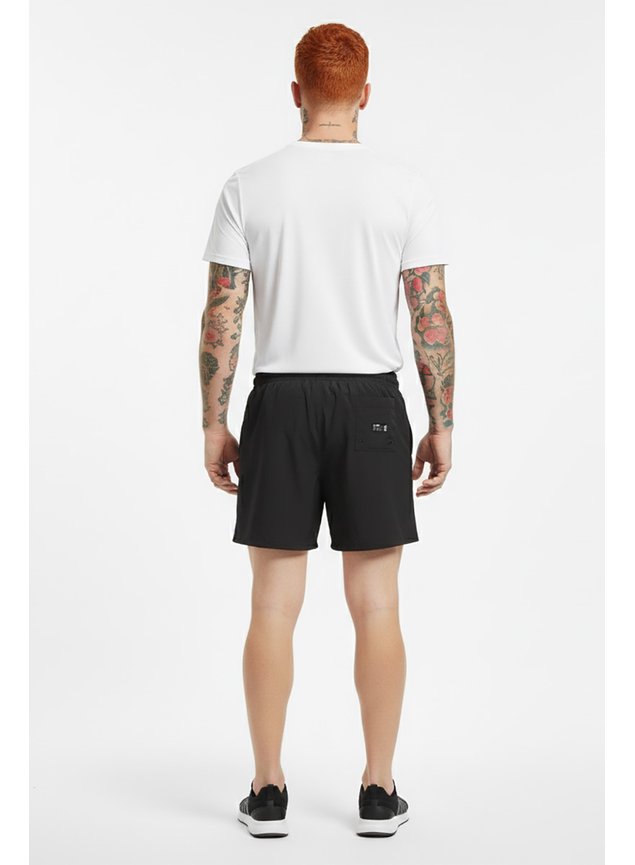 bermuda shorts masculino corrida elastano wss run minimalist preto