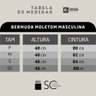 tabela bermuda moletom masculino