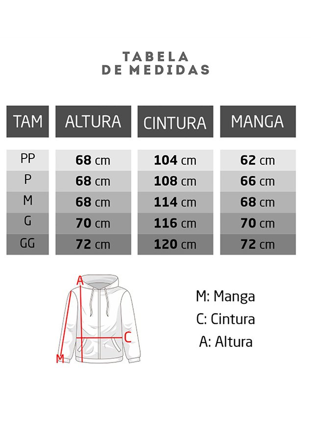 jaqueta corta vento masculino tabela de medidas