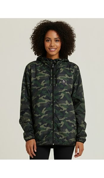 jaqueta corta vento feminino com capuz wss brasil diamond camuflado