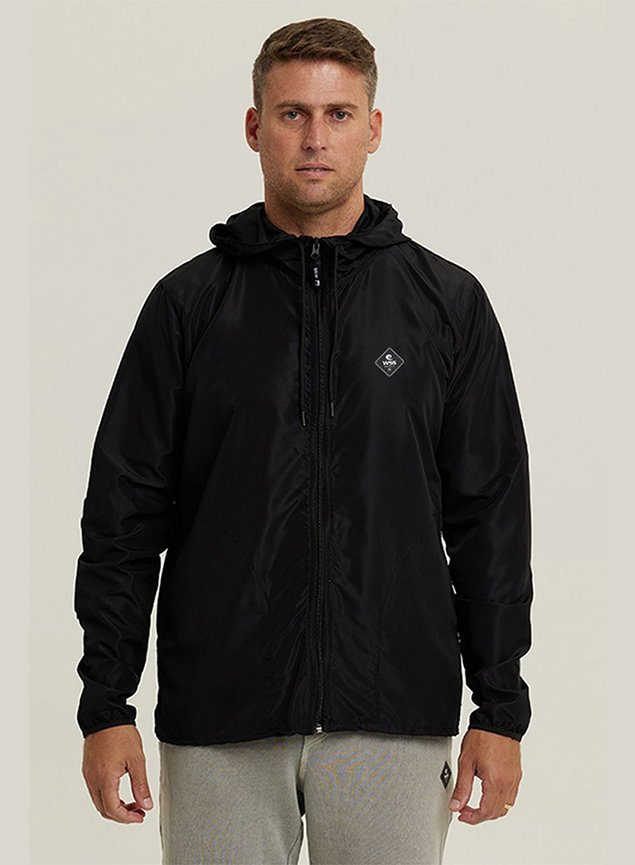 Jaqueta Corta Vento Masculino Preto Impermeável WSS Lozenge