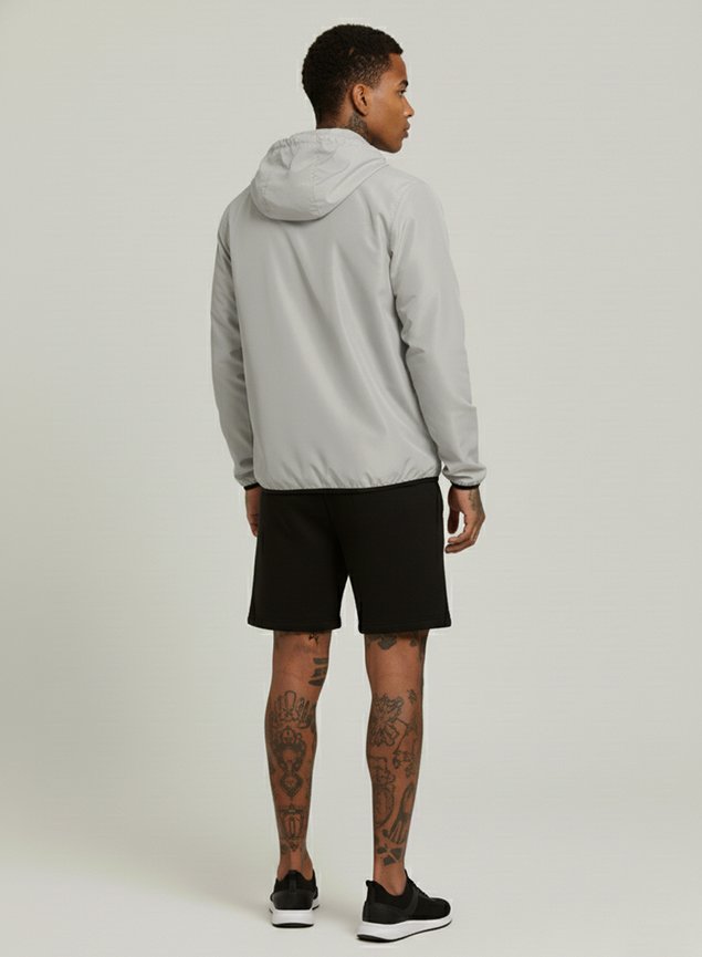 corta ventos masculino wss com capuz classic em cores branco