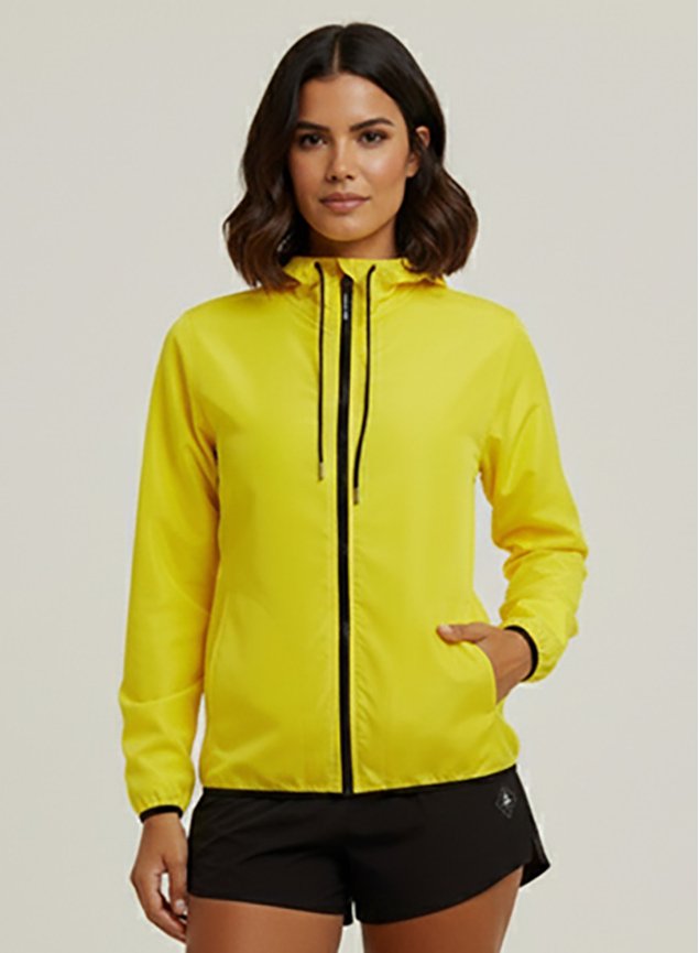 jaqueta corta vento feminina wss basic amarelo 2