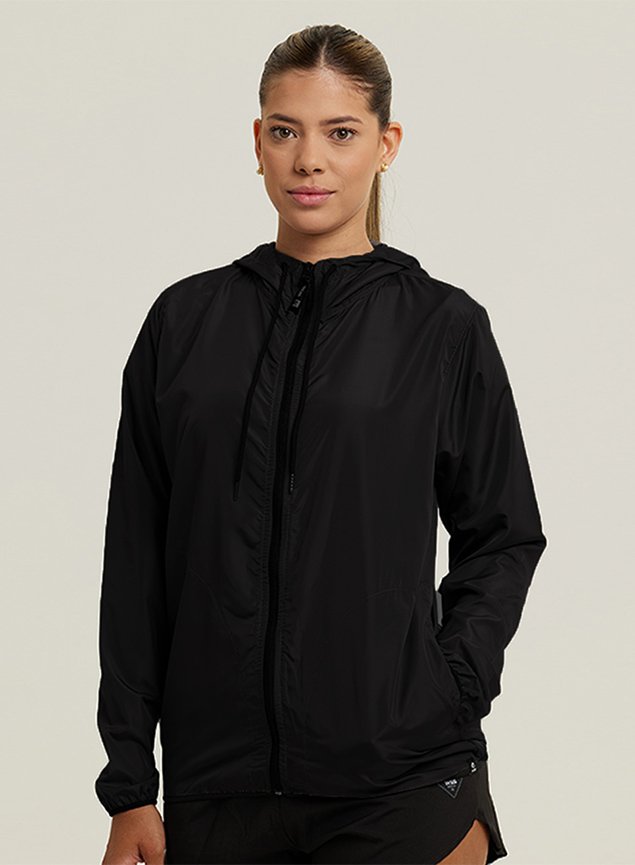 jaqueta corta vento feminina wss basic preto