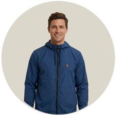Corta Vento Masculino Azul Marinho WSS Brasil Never Give Up! - Vista Frontal Atleta