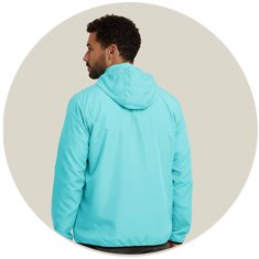 Jaqueta Corta Vento Masculina Azul Claro WSS Brasil - Acabamento do Zíper Emborrachado