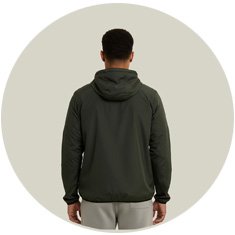 Detalhe Jaqueta Corta Vento Masculina Verde Militar WSS - Z&iacute;per Selado