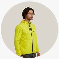 Corta Vento Imperme&aacute;vel Masculino WSS Brasil Basic Amarelo - Vista Lateral