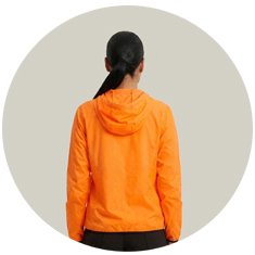 Jaqueta Corta Vento Feminina Laranja Neon WSS Brasil - Detalhe Z&iacute;per Emborrachado