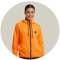 Design Anat&ocirc;mico Ergon&ocirc;mico Corta Vento Feminino Laranja WSS
