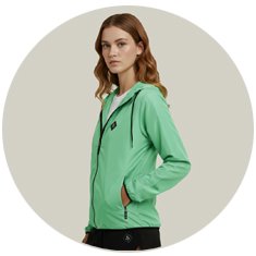 Corta Vento Feminino Verde Claro WSS Brasil Never Give Up! - Detalhe de Costas Atleta