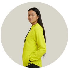 Corta Vento Impermeável Feminino WSS Brasil Classic Amarelo - Vista Lateral