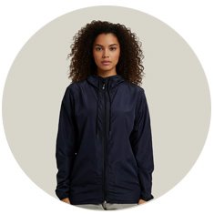 Corta Vento Imperme&aacute;vel Feminino WSS Brasil Basic Azul Marinho - Vista Frontal Premium