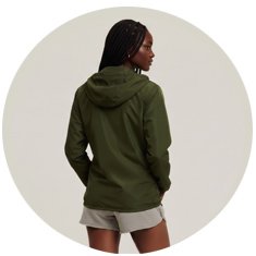 Jaqueta Corta Vento Impermeável Verde Militar Feminina WSS Brasil - Ajuste Capuz