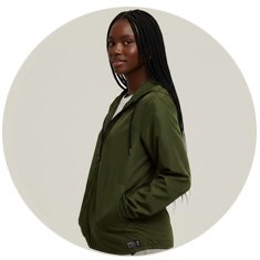 Corta Vento Impermeável Feminino WSS Brasil Classic Verde Militar - Perfil