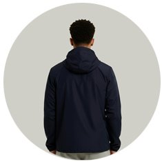 Jaqueta Corta Vento Masculina Azul Marinho WSS Brasil - Detalhe Z&iacute;per Emborrachado