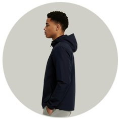 Corta Vento Masculino Imperme&aacute;vel Azul Marinho WSS Brasil Modelo Run Minimalist - Vista de Costas